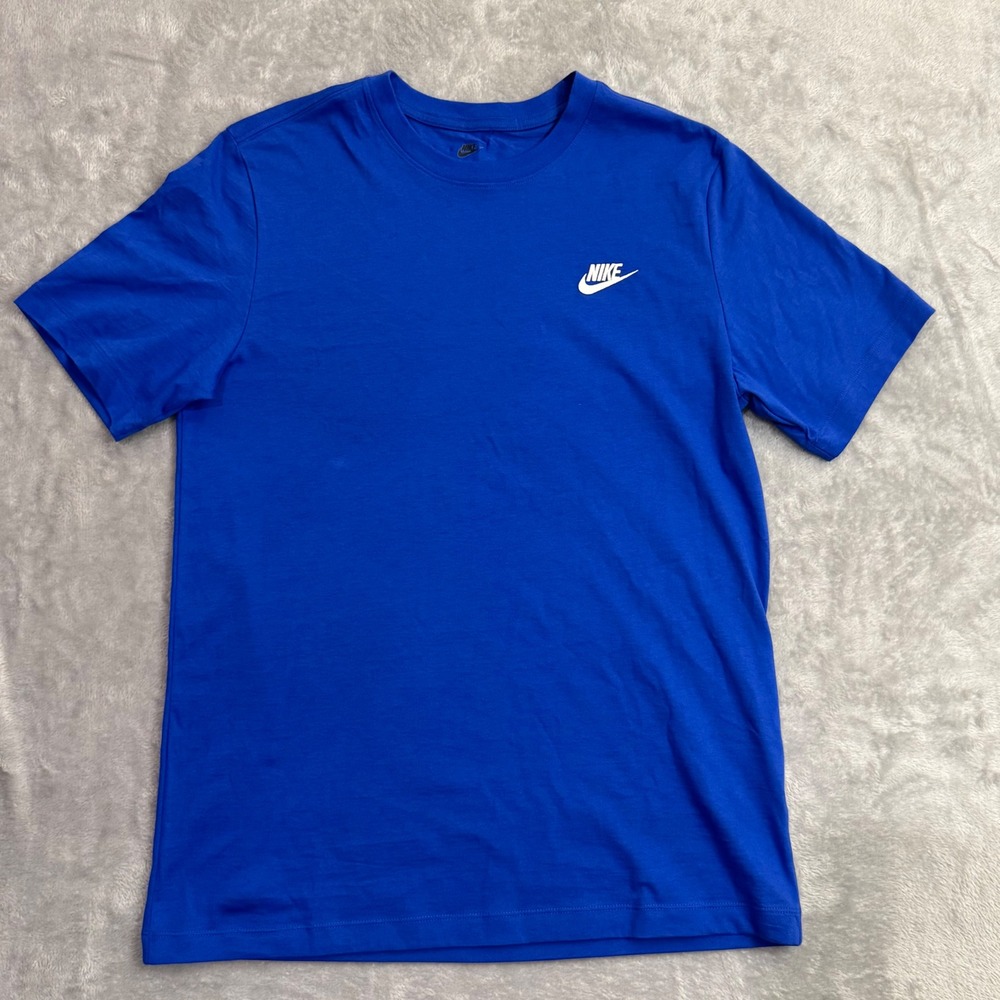 Nike Sportswear Club T-Shirt Mens Size M Game Royal Blue Futura Logo AR4997-480